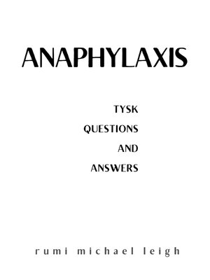 cover image of Anaphylaxis